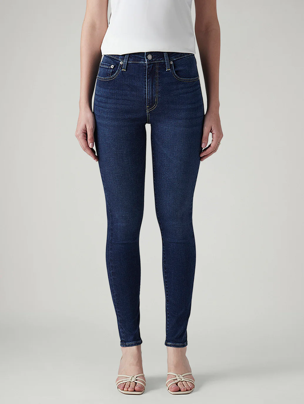 Women's 721 Dark Indigo Skinny Fit High Rise Jeans - Image 3