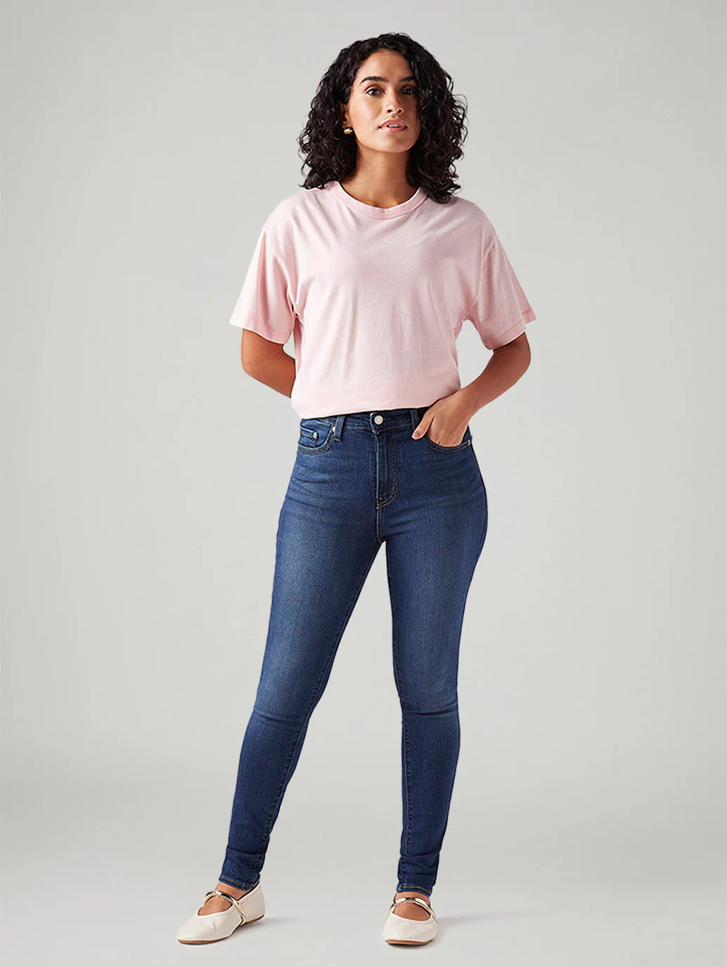 Women's 721 Dark Blue Skinny Fit High Rise Jeans - Image 2