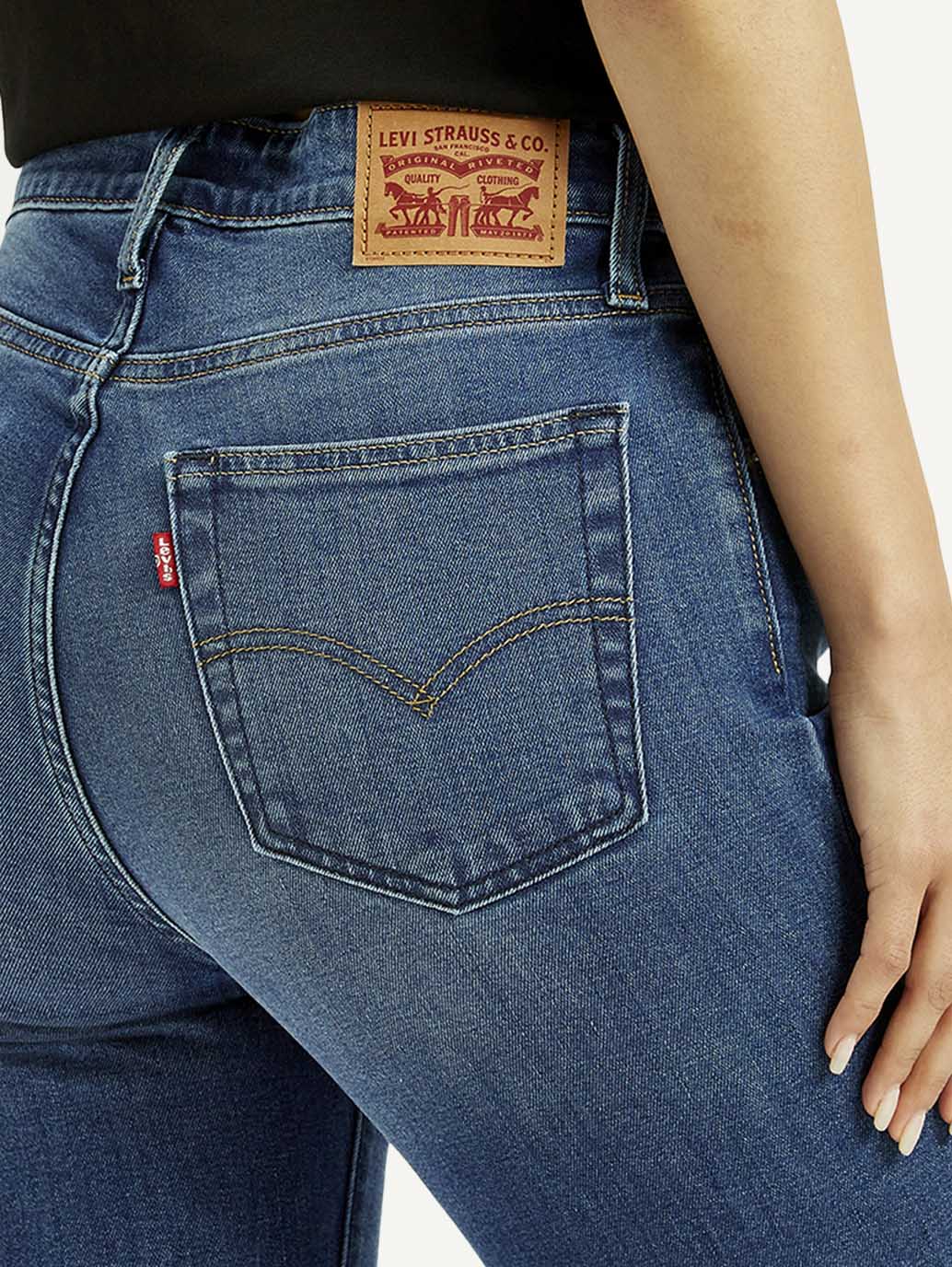 Women's 721 Blue Skinny Fit High Rise Jeans - Image 5