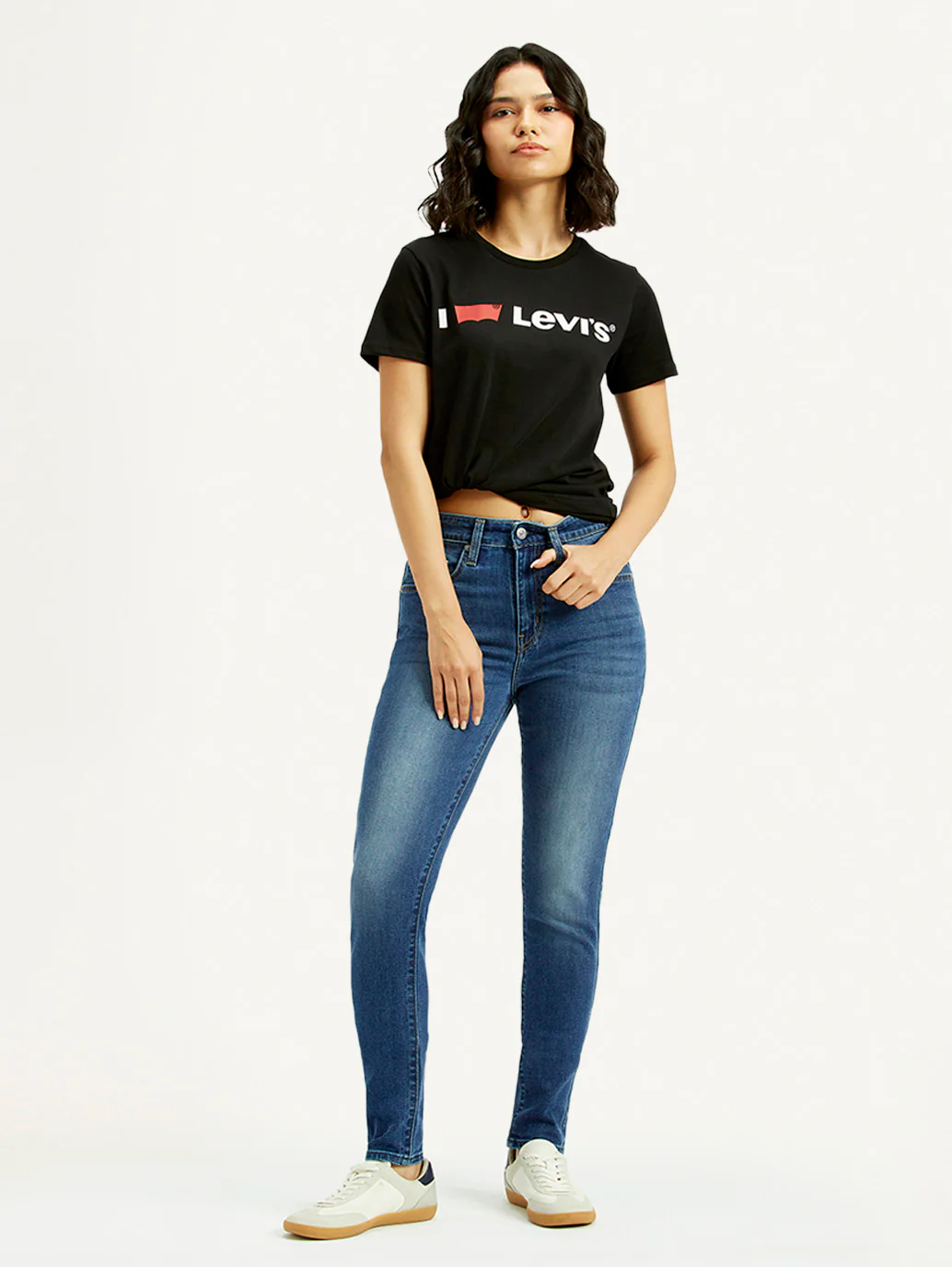 Women's 721 Blue Skinny Fit High Rise Jeans - Image 7