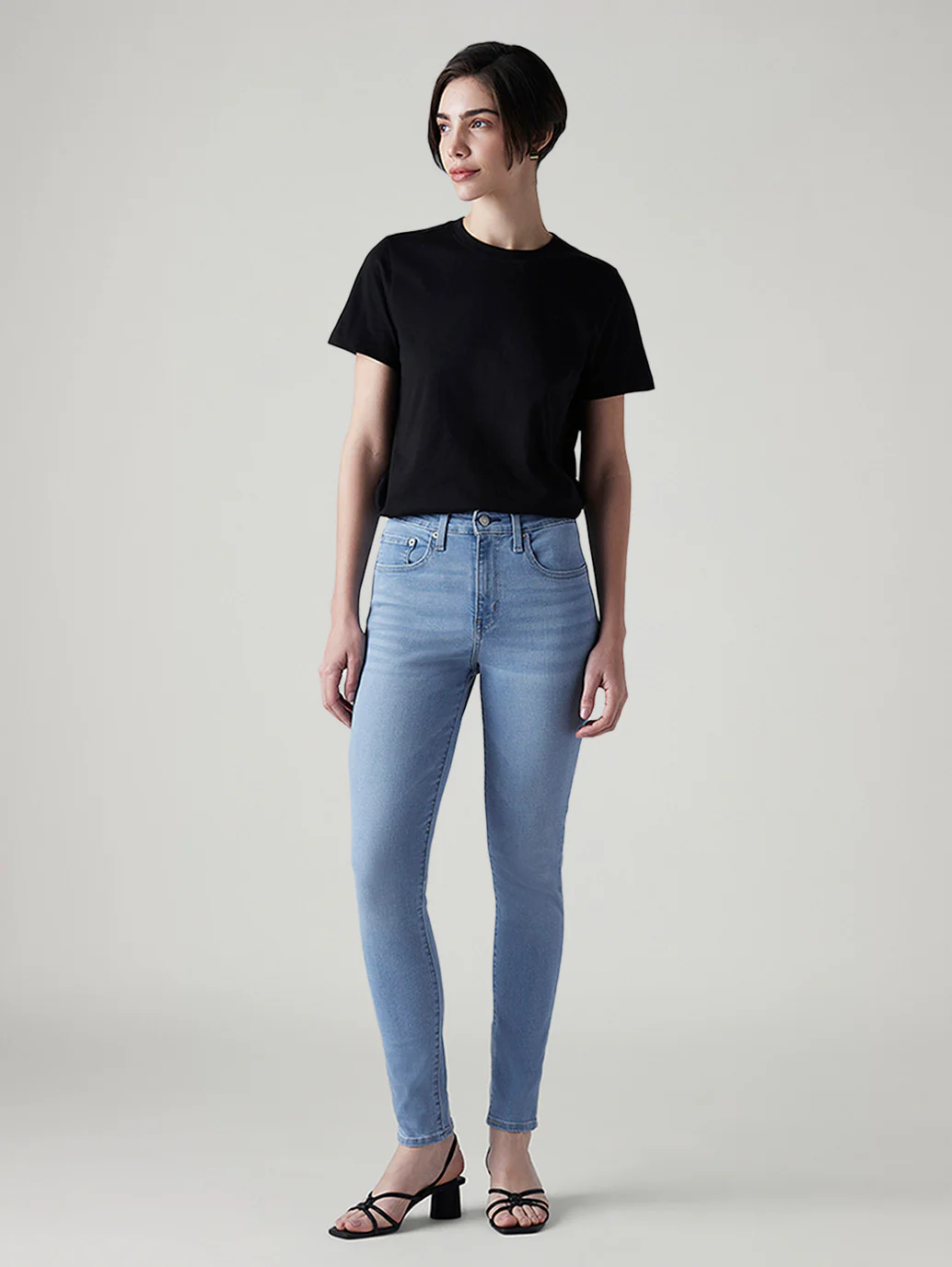 Women's 721 Light Blue Skinny Fit High Rise Jeans - Image 2