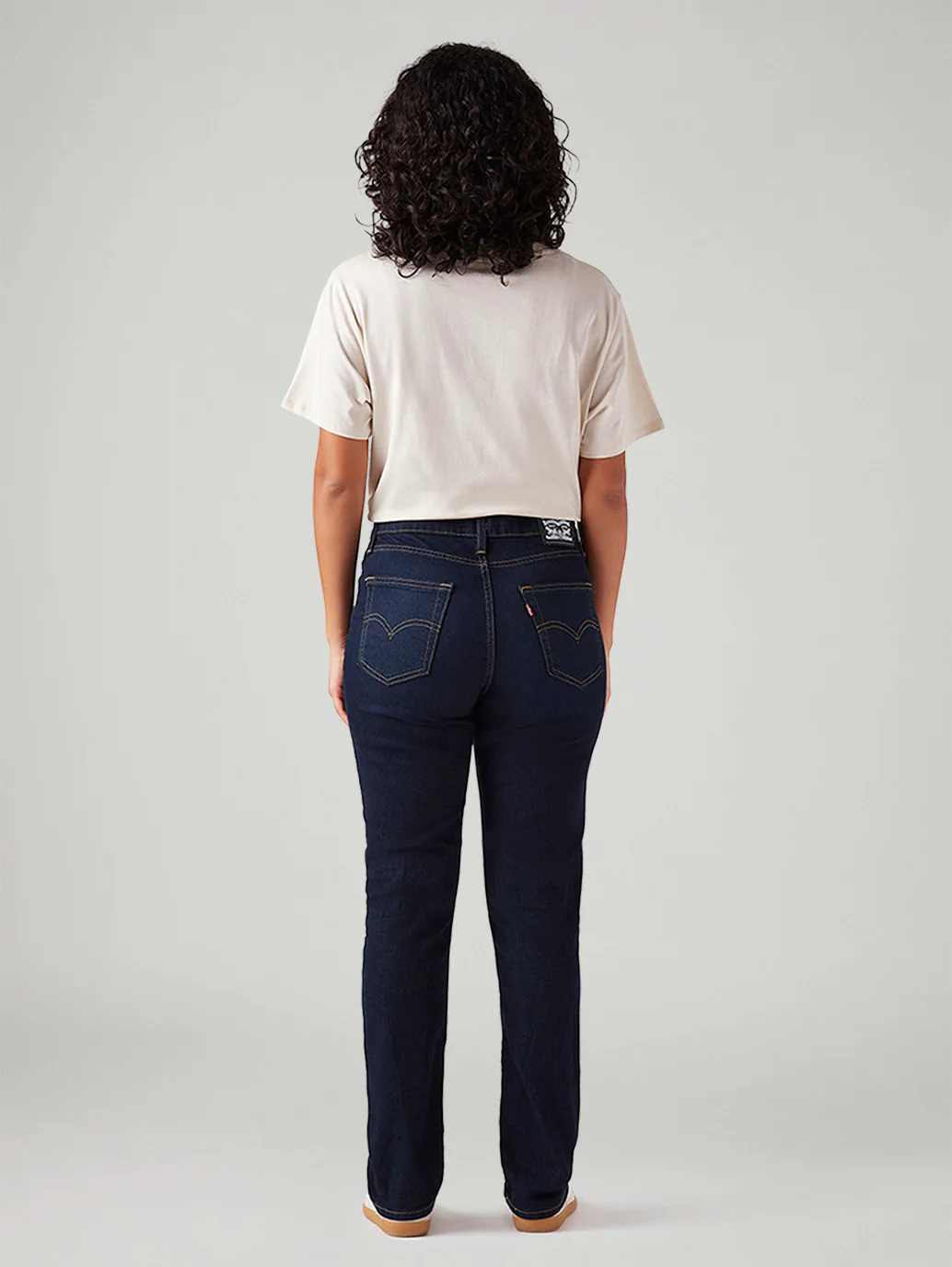 Women's 724 Dark Blue Slim Straight Fit High Rise Jeans - Image 5