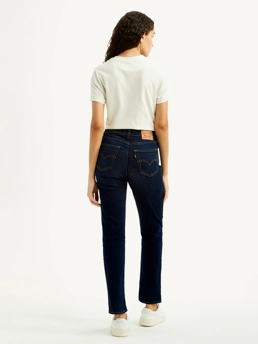 Women's 724 Dark Blue Slim Straight Fit High Rise Jeans - Image 3