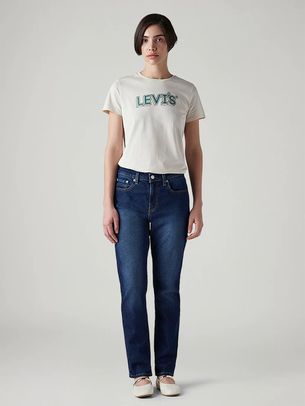 Women's 724 Dark Indigo Slim Straight Fit High Rise Tinted Jeans - Image 2