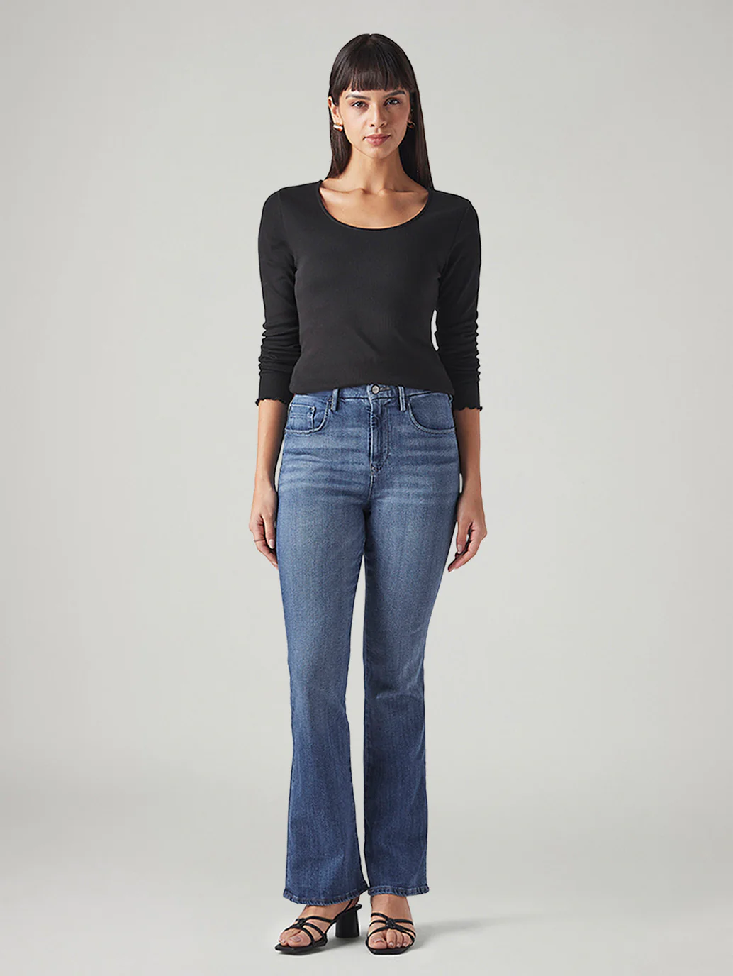 Women's 725 Blue Bootcut Fit High Rise Redloop Jeans - Image 2