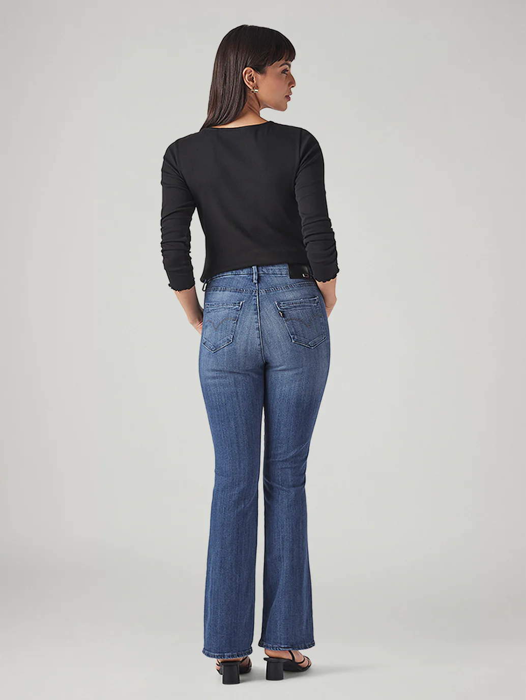 Women's 725 Blue Bootcut Fit High Rise Redloop Jeans - Image 4