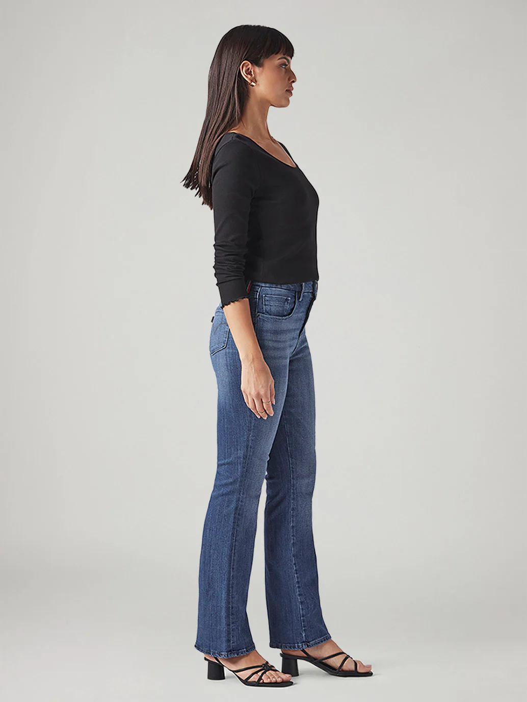 Women's 725 Blue Bootcut Fit High Rise Redloop Jeans - Image 6