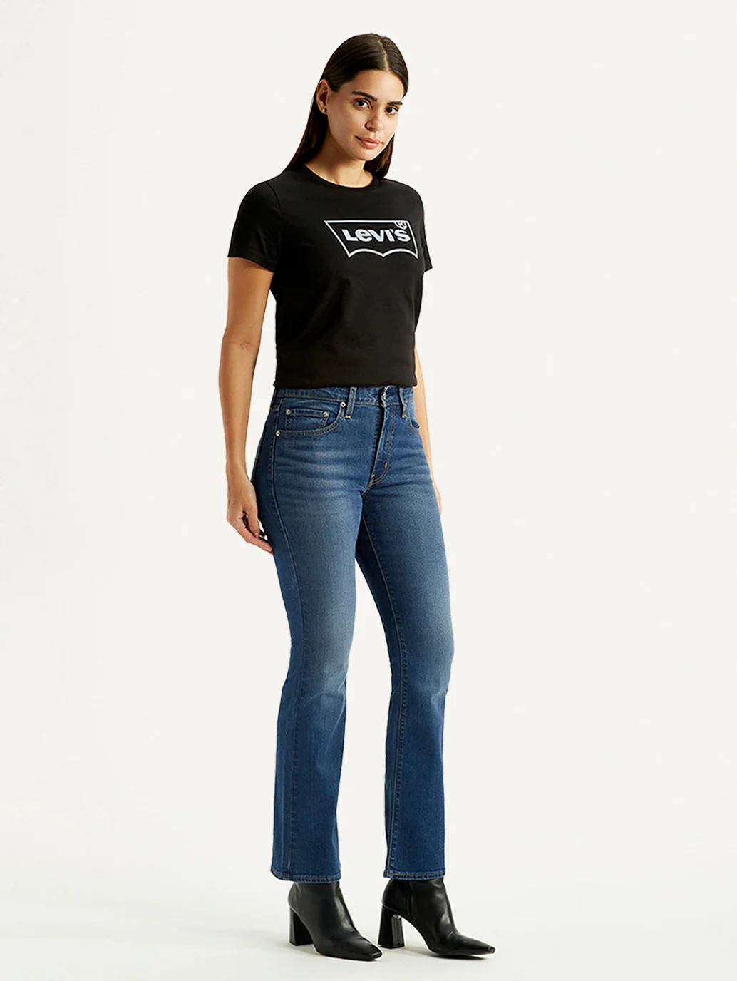 Women's 725 Dark Indigo Bootcut Fit High Rise Jeans - Image 5