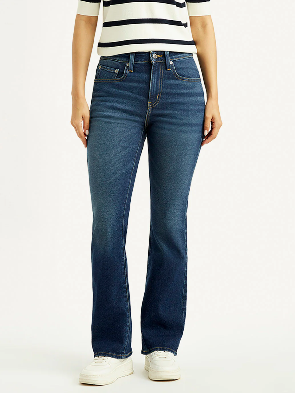 Women's 725 Dark Indigo Bootcut Fit High Rise Jeans - Image 3