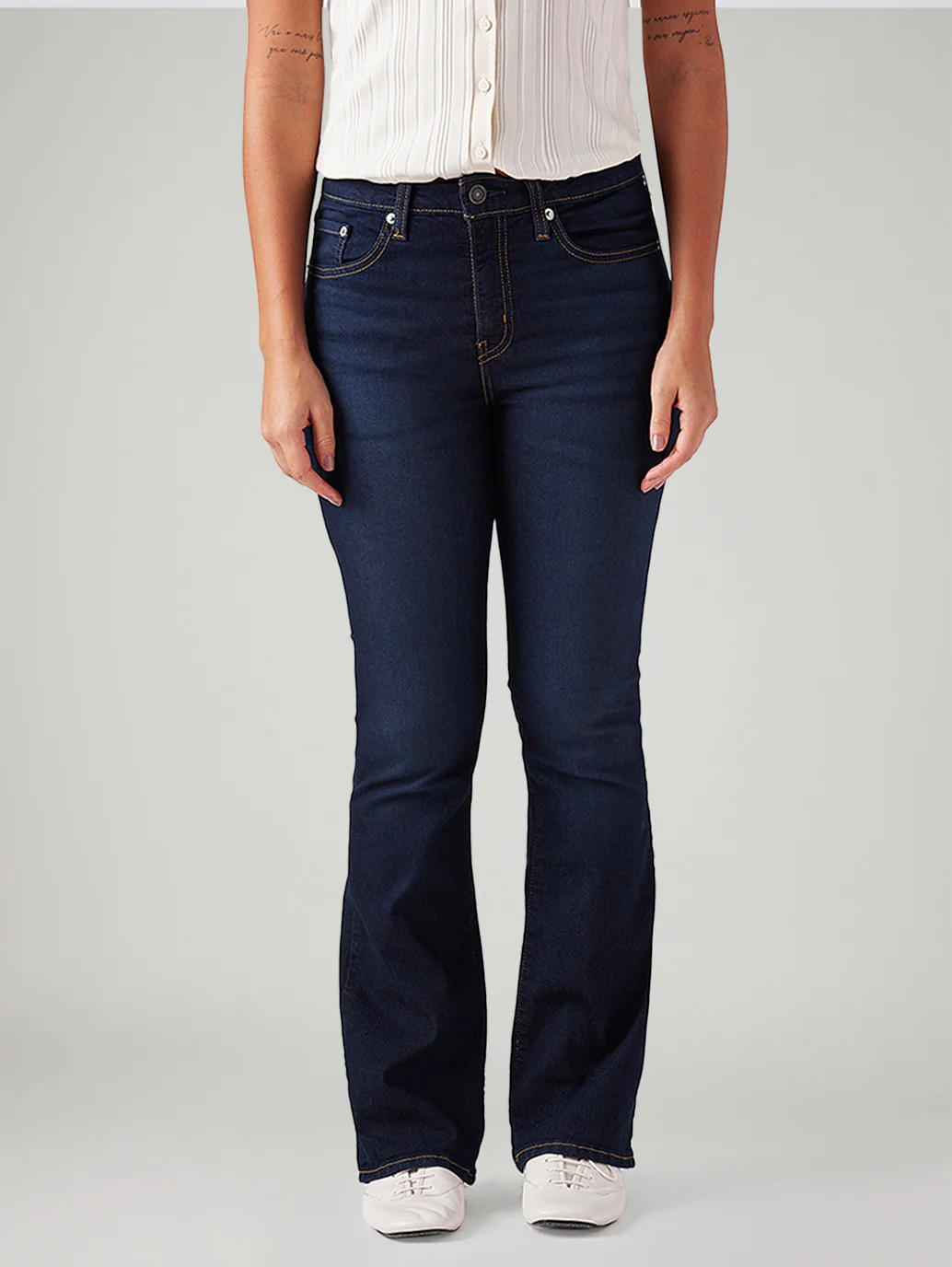Women's 725 Dark Blue Bootcut Fit High Rise Jeans - Image 3