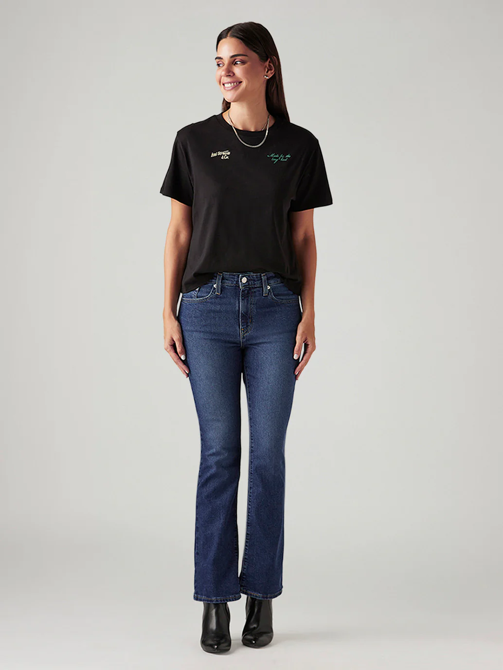 Women's 725 Dark Indigo Bootcut Fit High Rise Tinted Jeans - Image 7