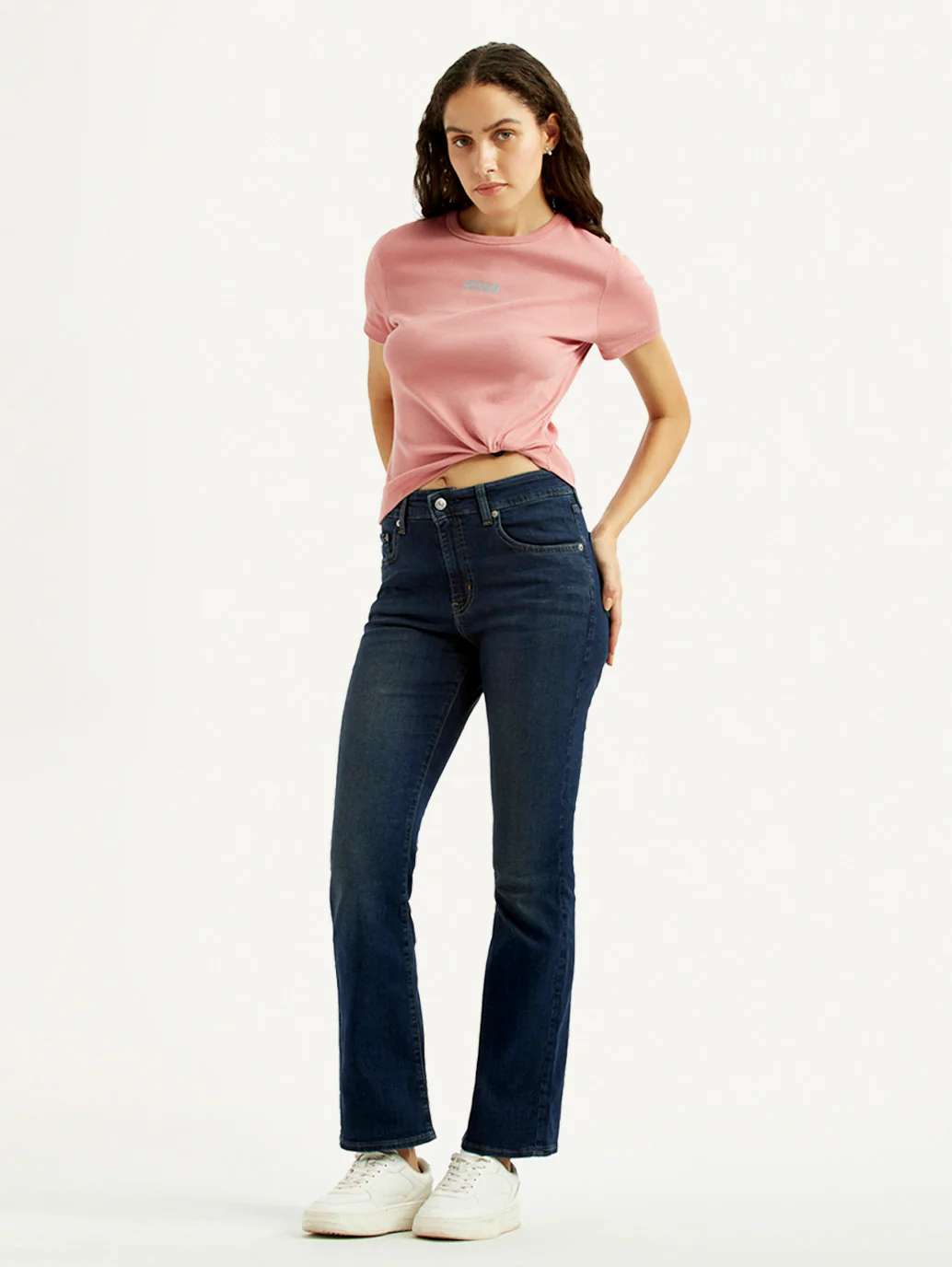 Women's 725 Dark Blue Slim Bootcut Fit High Rise Jeans