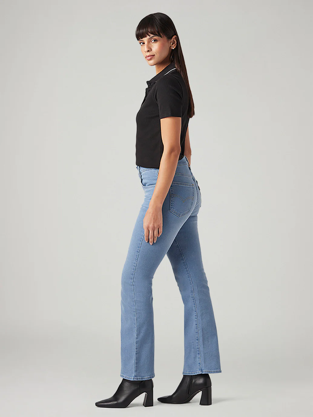 Womens 725 High Rise Flared Fit Cotton Stretch blend Jeans - Image 6