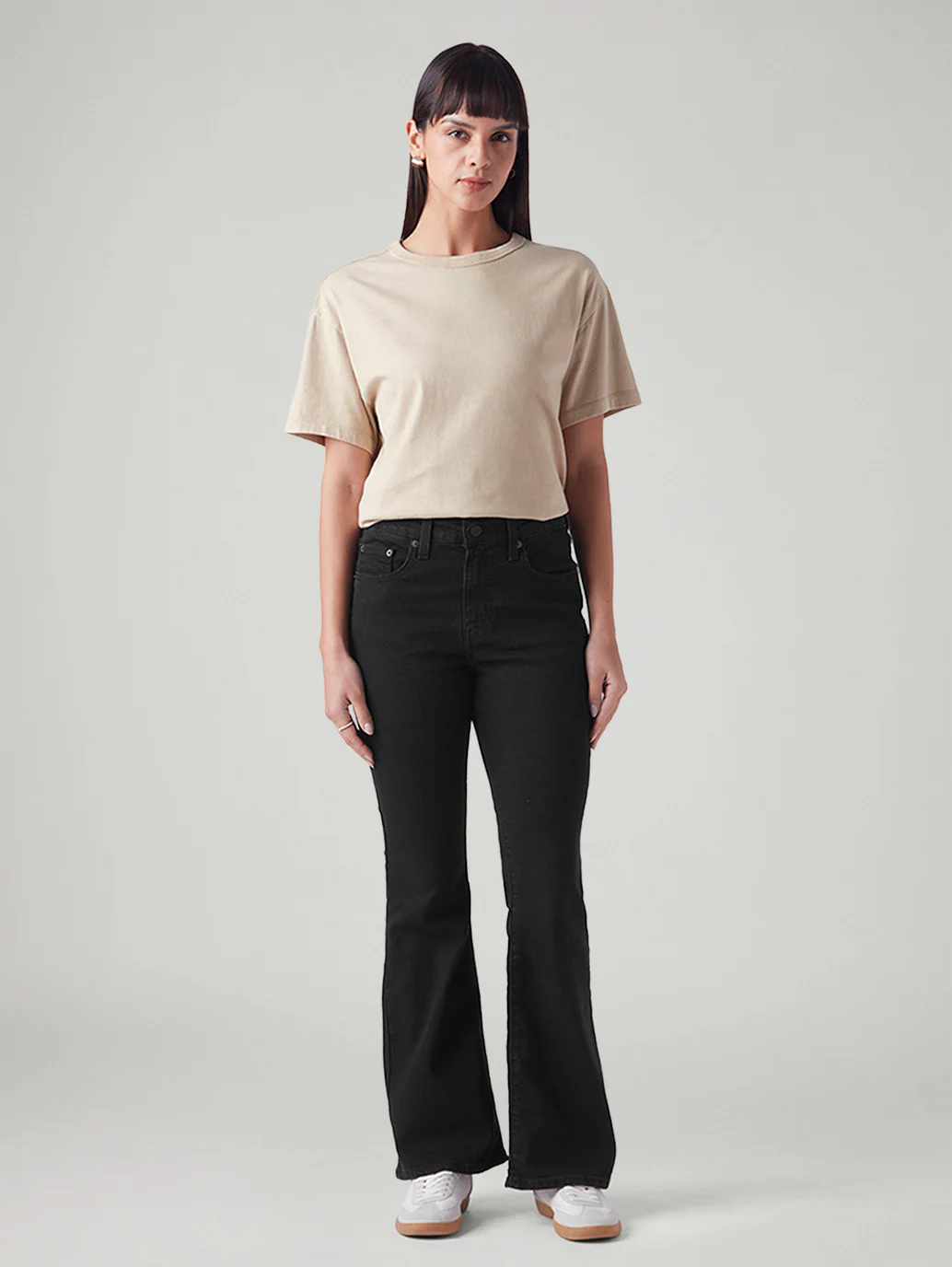 Women's 726 Black Flared Fit High Rise Jeans - Image 2