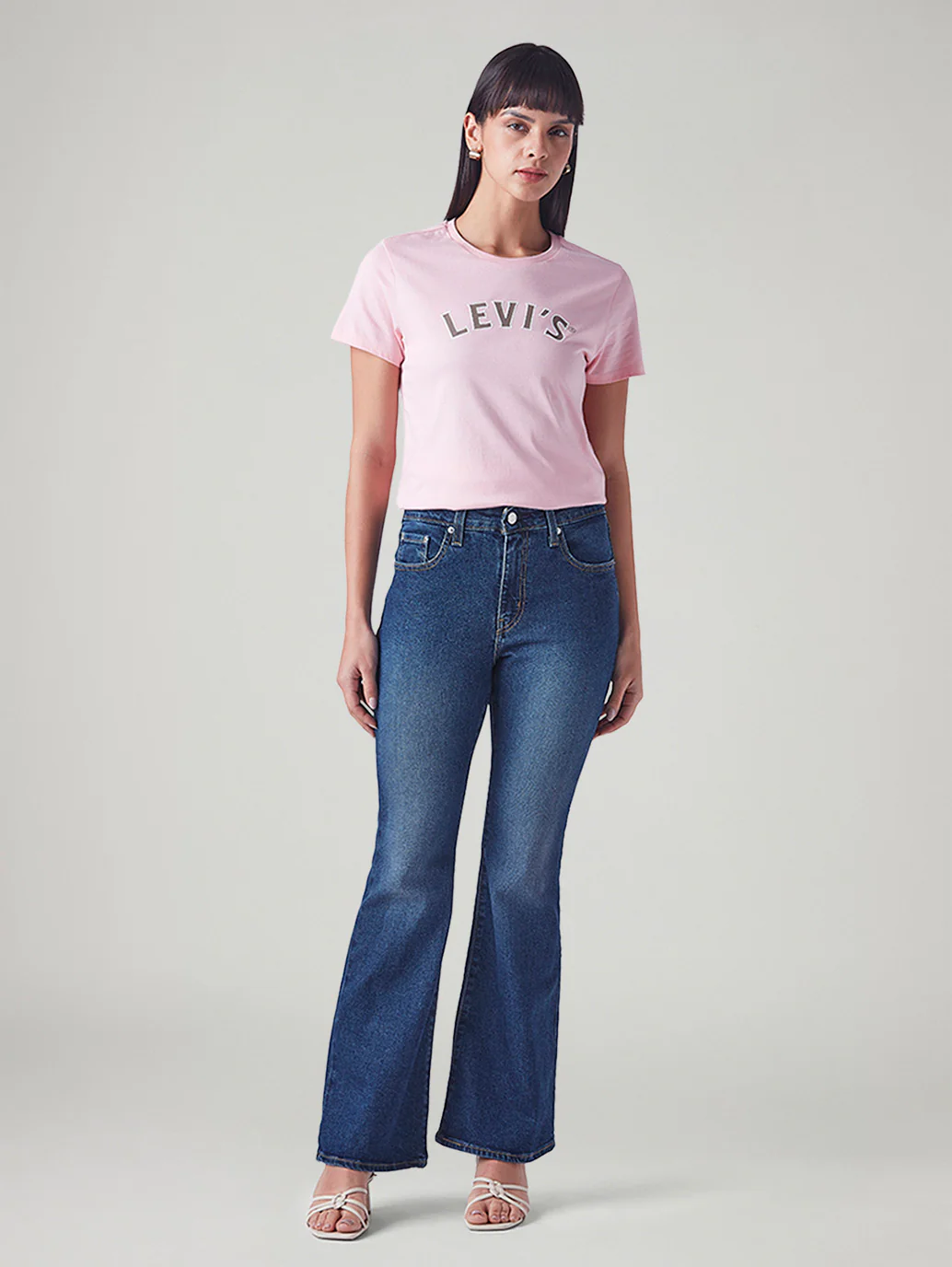 Women's 726 Blue Flared Fit High Rise Jeans - Image 2