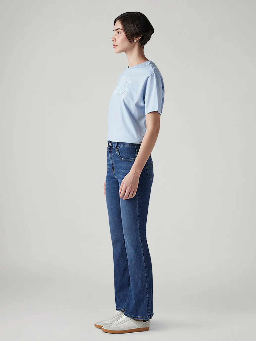 Women's 726 Blue Flared Fit High Rise Jeans - Image 6