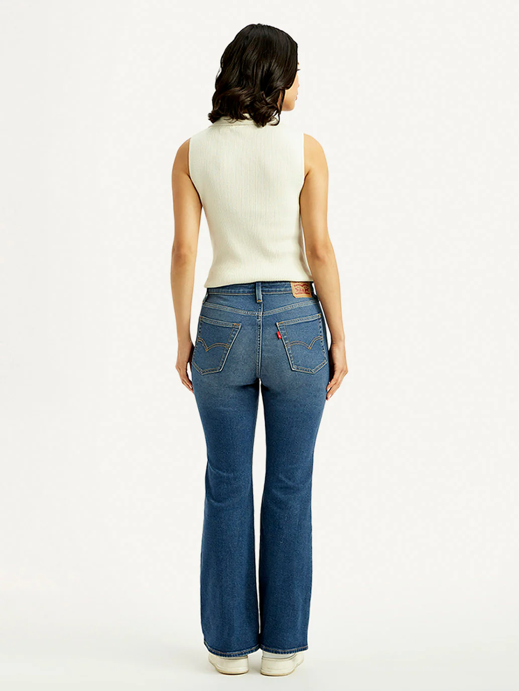 Women's 726 Blue Slim Flared Fit Mid Rise Jeans - Image 5