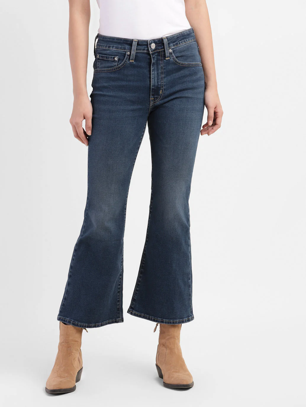 Women's 726 Blue Flared Fit Mid Rise Jeans - Image 2