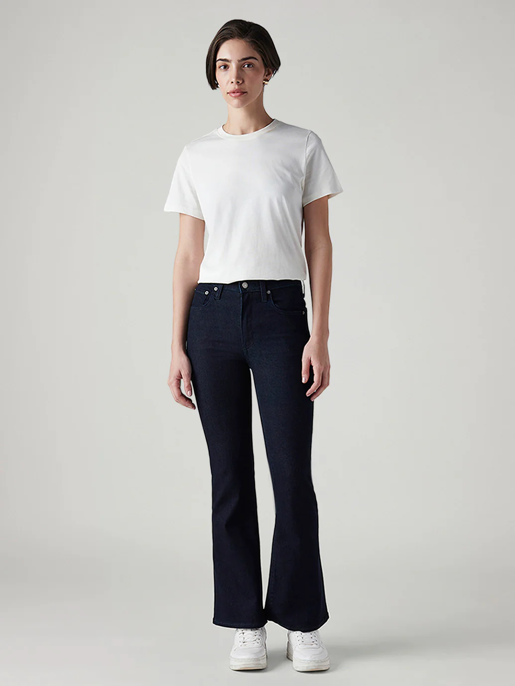 Women's 726 Dark Indigo Flared Fit High Rise Jeans - Image 2