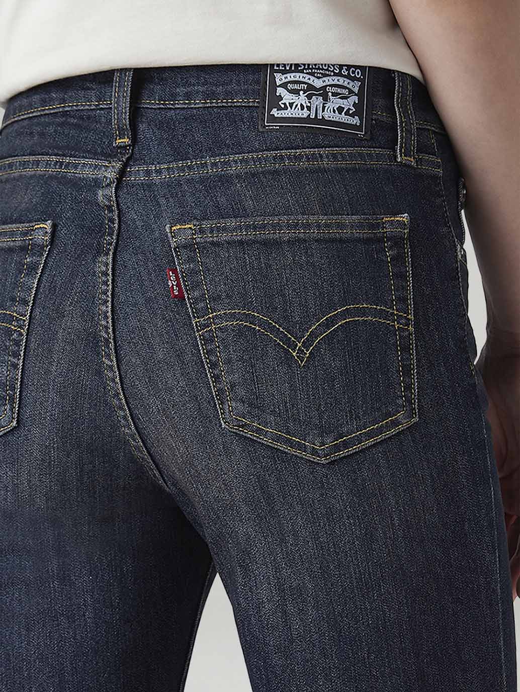 Women's 726 Dark Indigo Flared Fit High Rise Tinted Jeans - Image 6