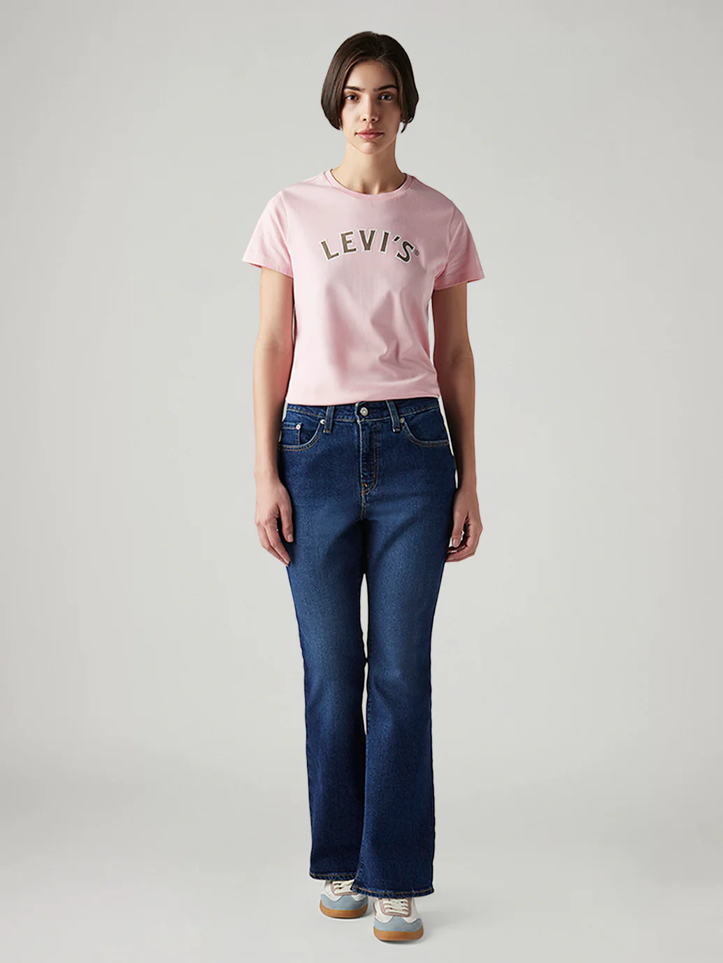 Women's 726 Dark Blue Flared Fit High Rise Tinted Jeans - Image 2