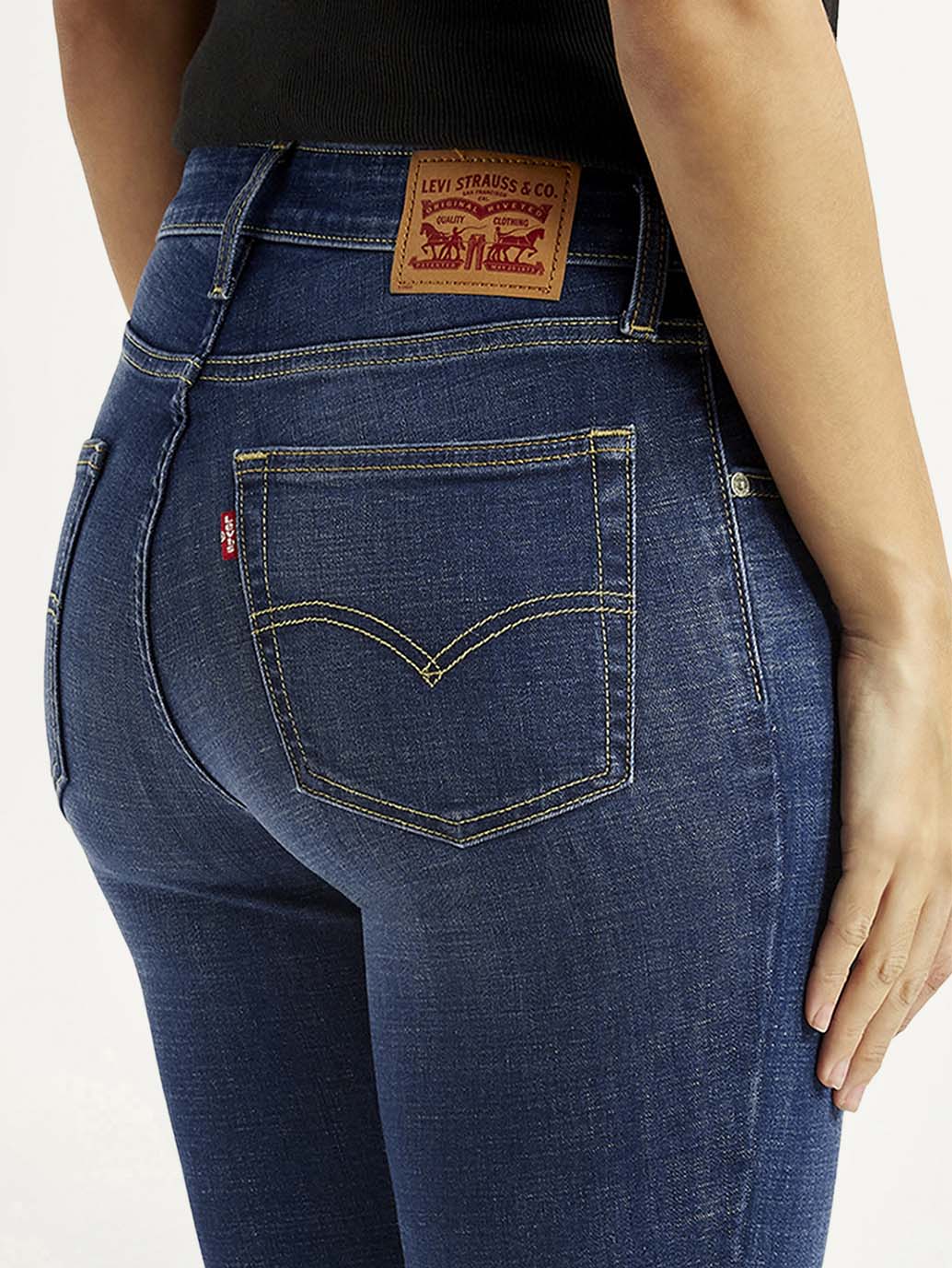 Women's 726 Dark Indigo Flared Fit High Rise Jeans - Image 6