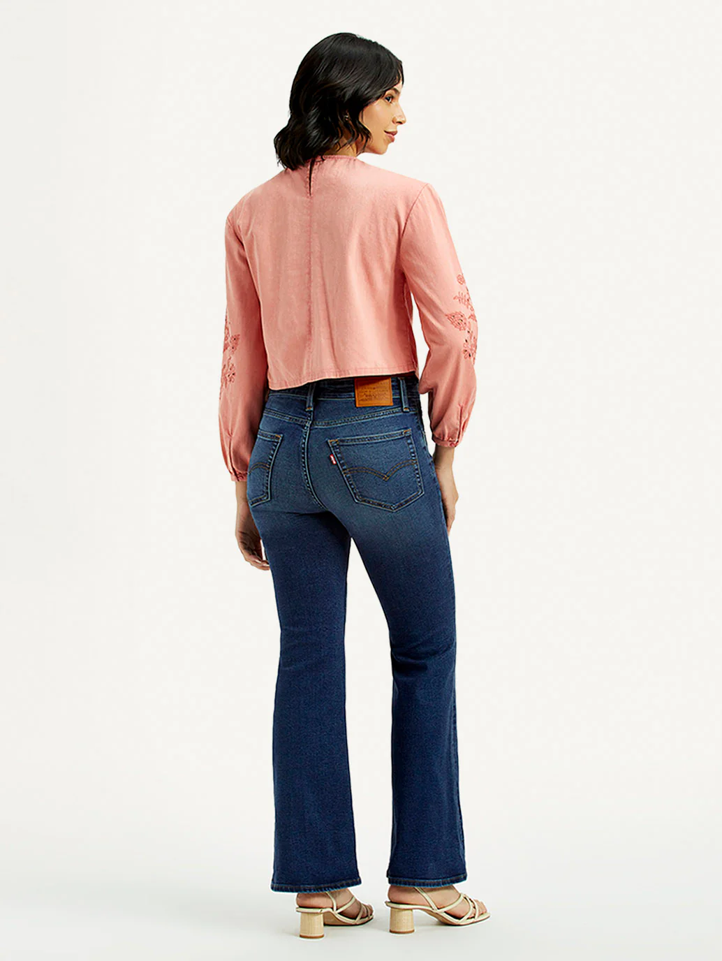 Women's 726 Dark Indigo Flared Fit High Rise Jeans - Image 3