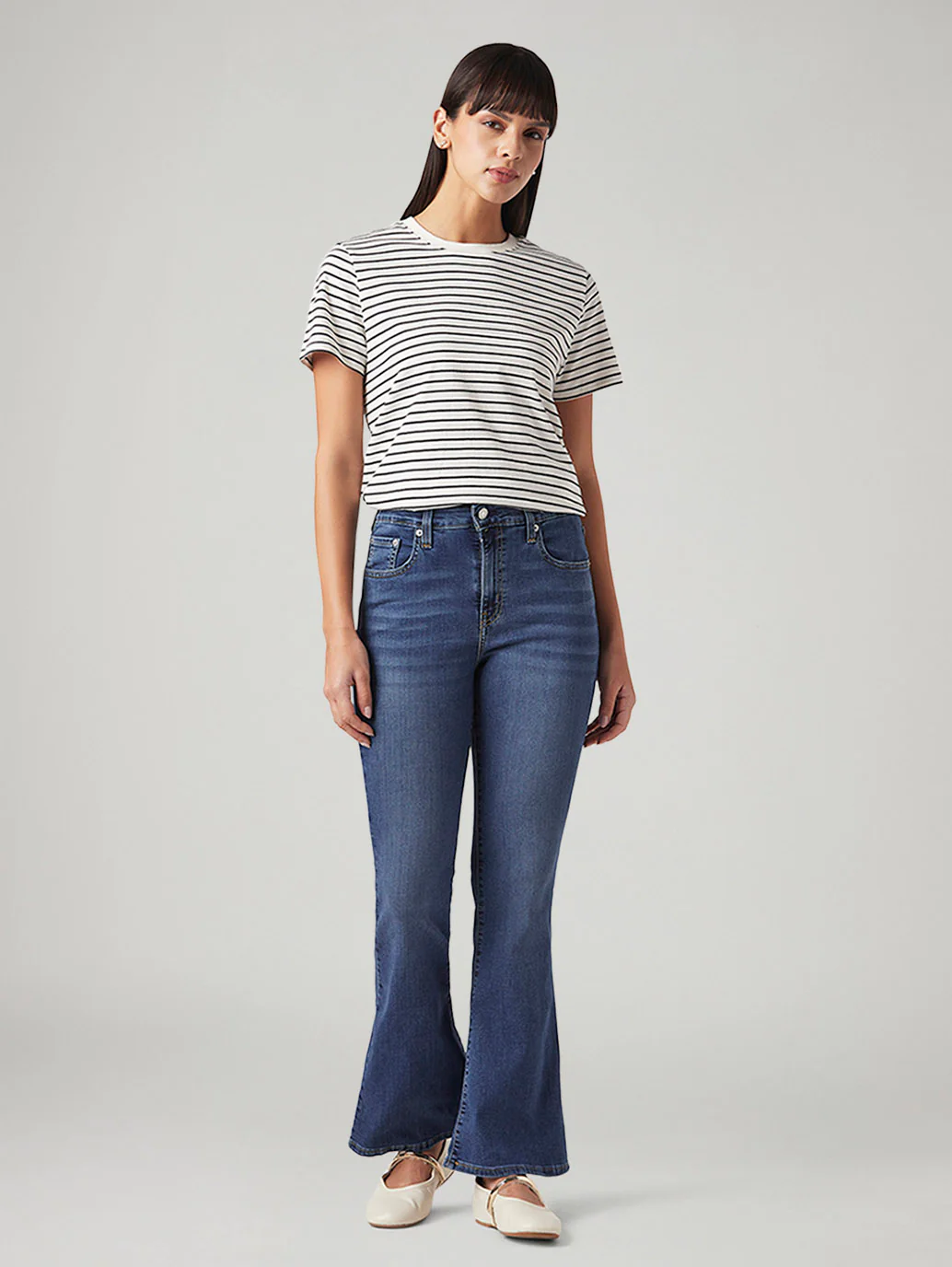 Womens 726 High Rise Flared Fit Cotton Stretch blend Jeans - Image 2