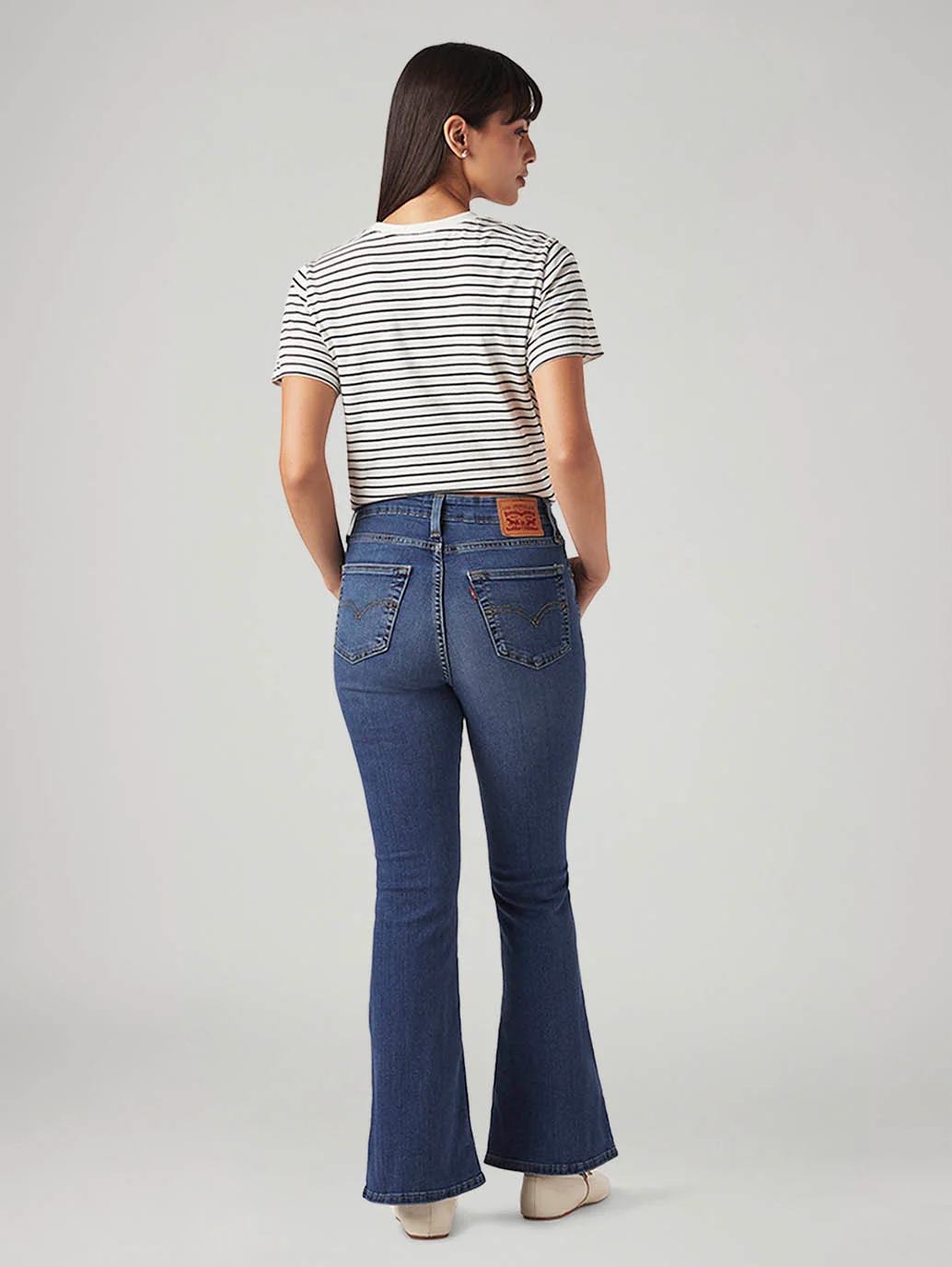 Womens 726 High Rise Flared Fit Cotton Stretch blend Jeans - Image 4