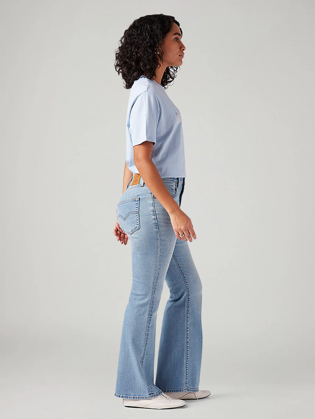 Women's 726 Light Blue Flared Fit High Rise Jeans - Image 7