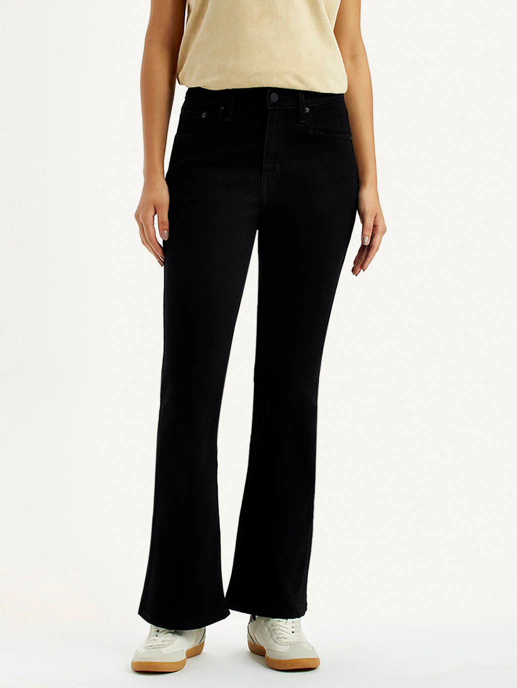 Women's 726 Black Slim Flared Fit High Rise Jeans - Image 2