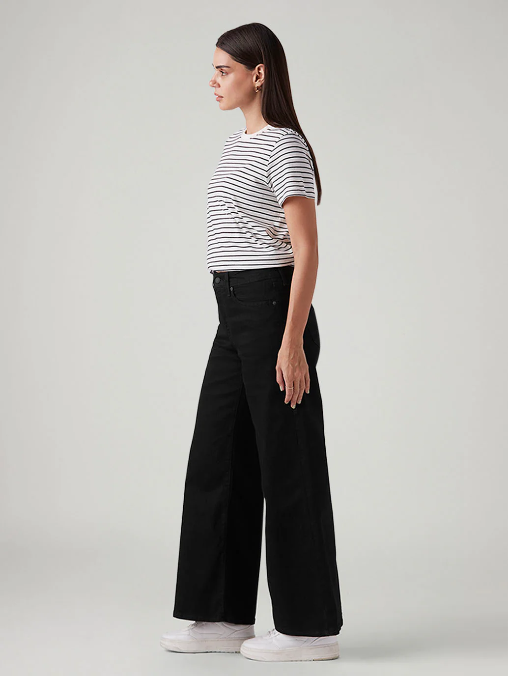 Women's 728 Black Wide Leg Fit High Rise Jeans - Image 6