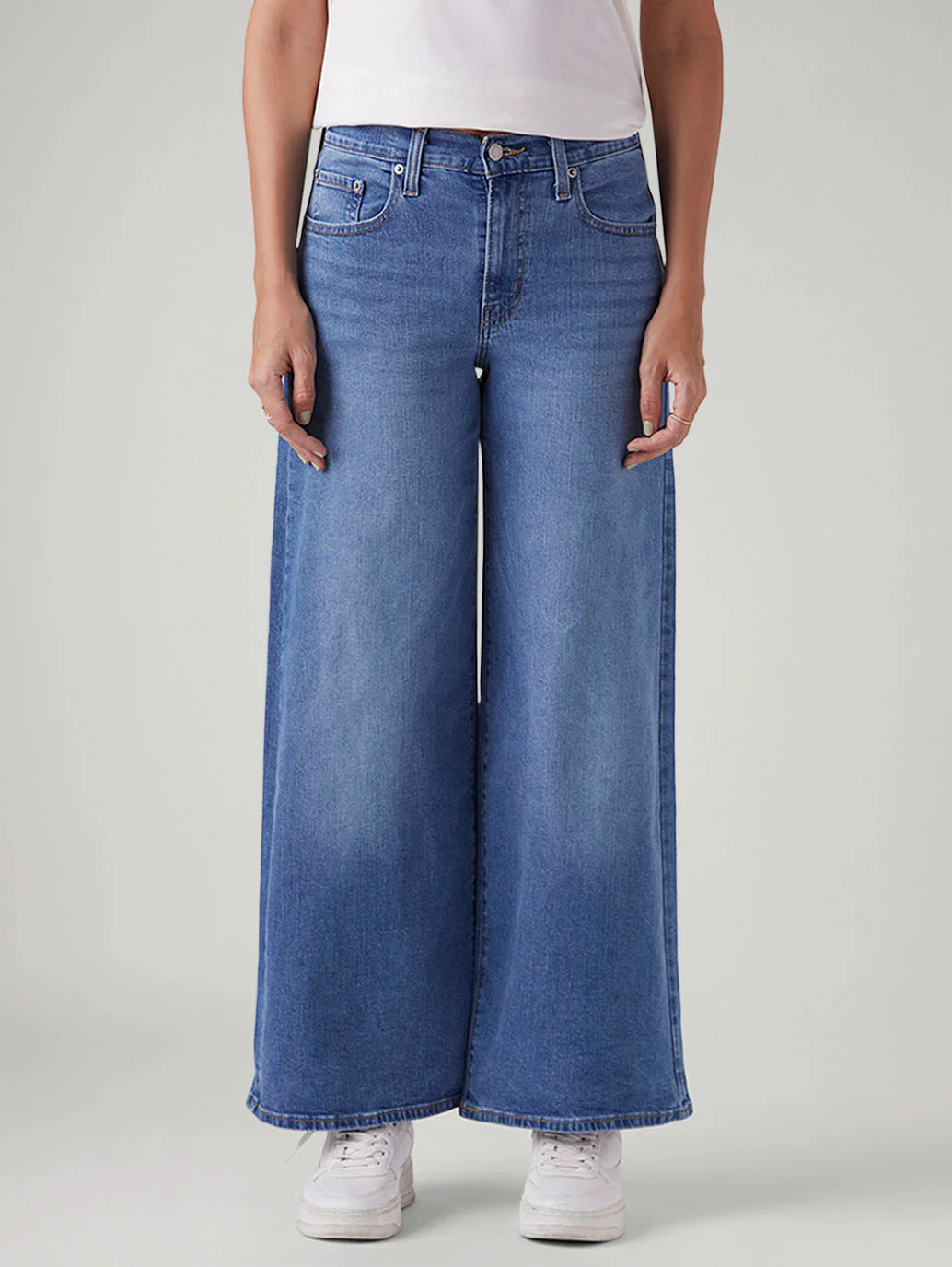 Women's 728 Blue Wide Leg Fit High Rise Jeans - Image 3