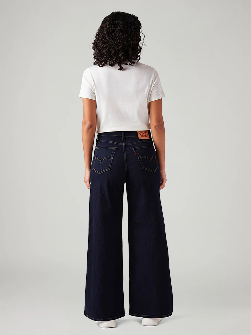 Women's 728 Dark Blue Wide Leg Fit High Rise Jeans - Image 5