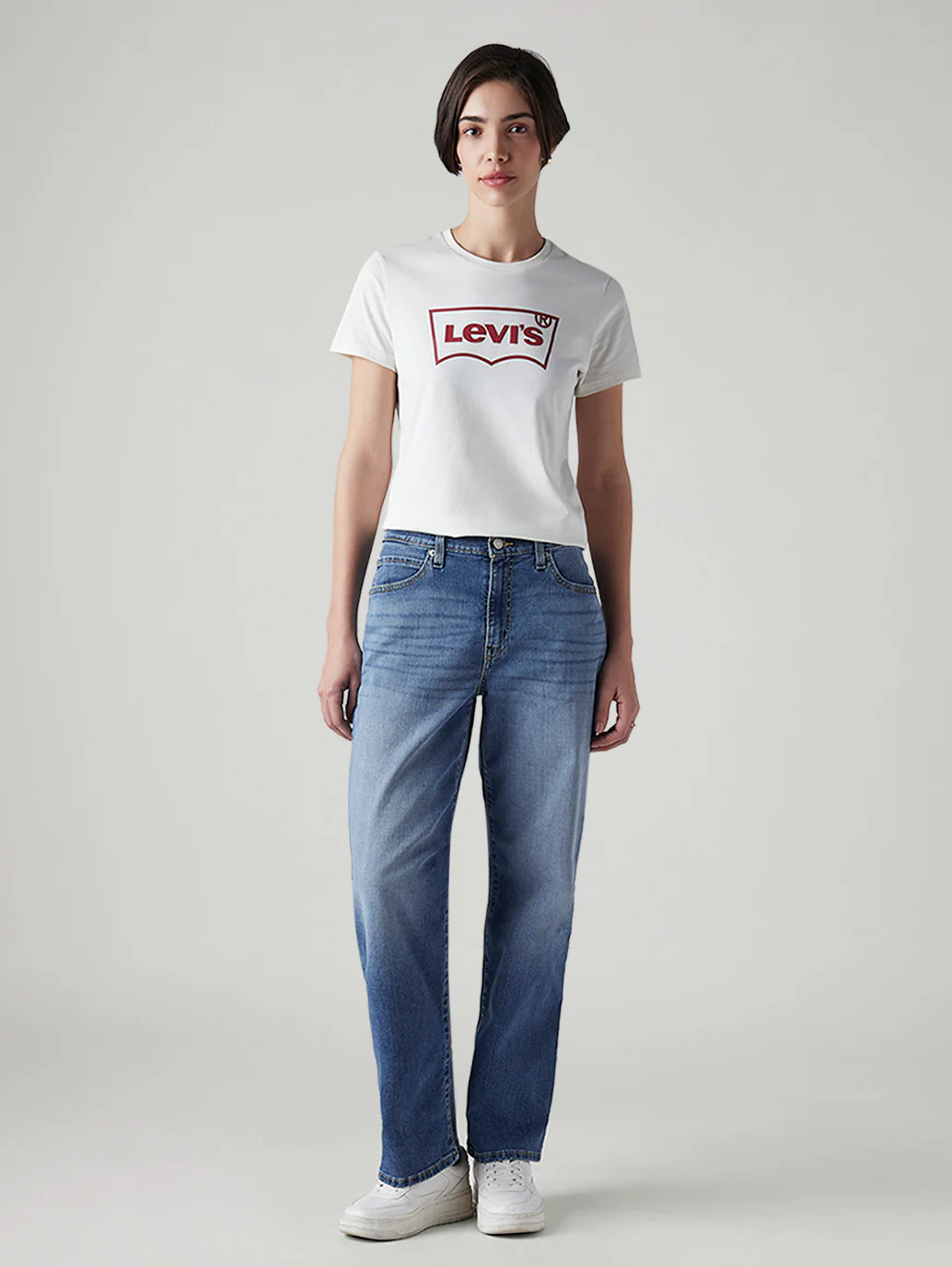 Women's 94 Med Indigo Baggy Fit High Rise Jeans - Image 2