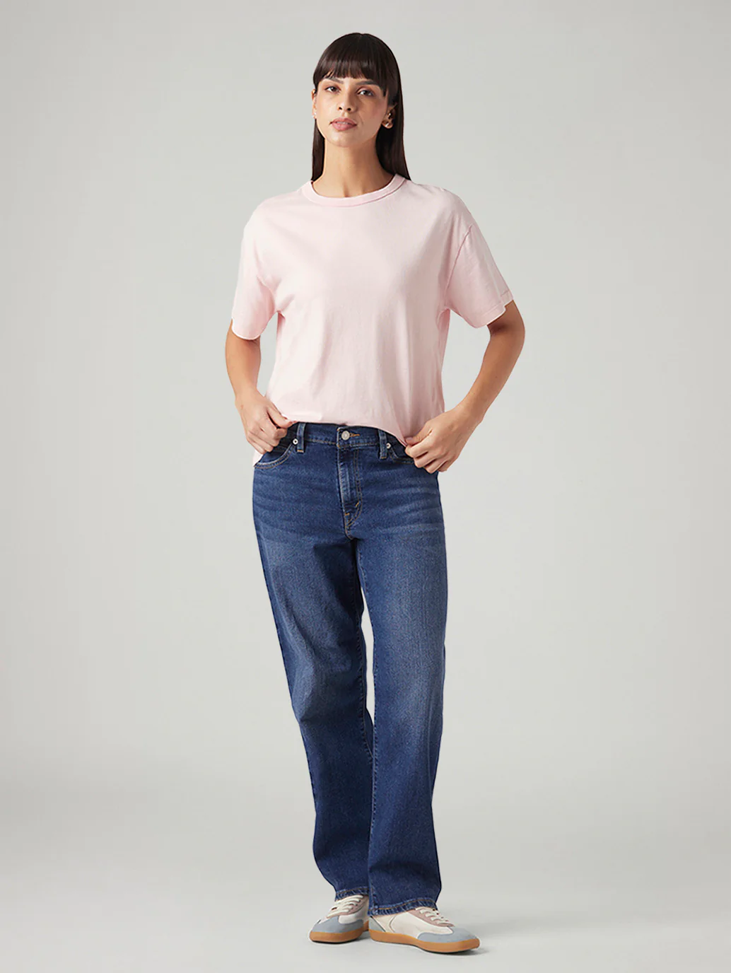 Women's 94 Blue Baggy Fit High Rise Jeans