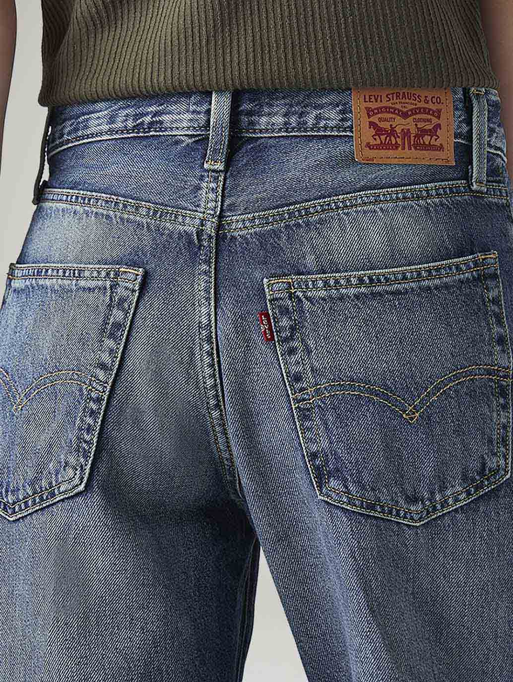 Women's 94 Blue Baggy Fit Mid Rise Jeans - Image 6