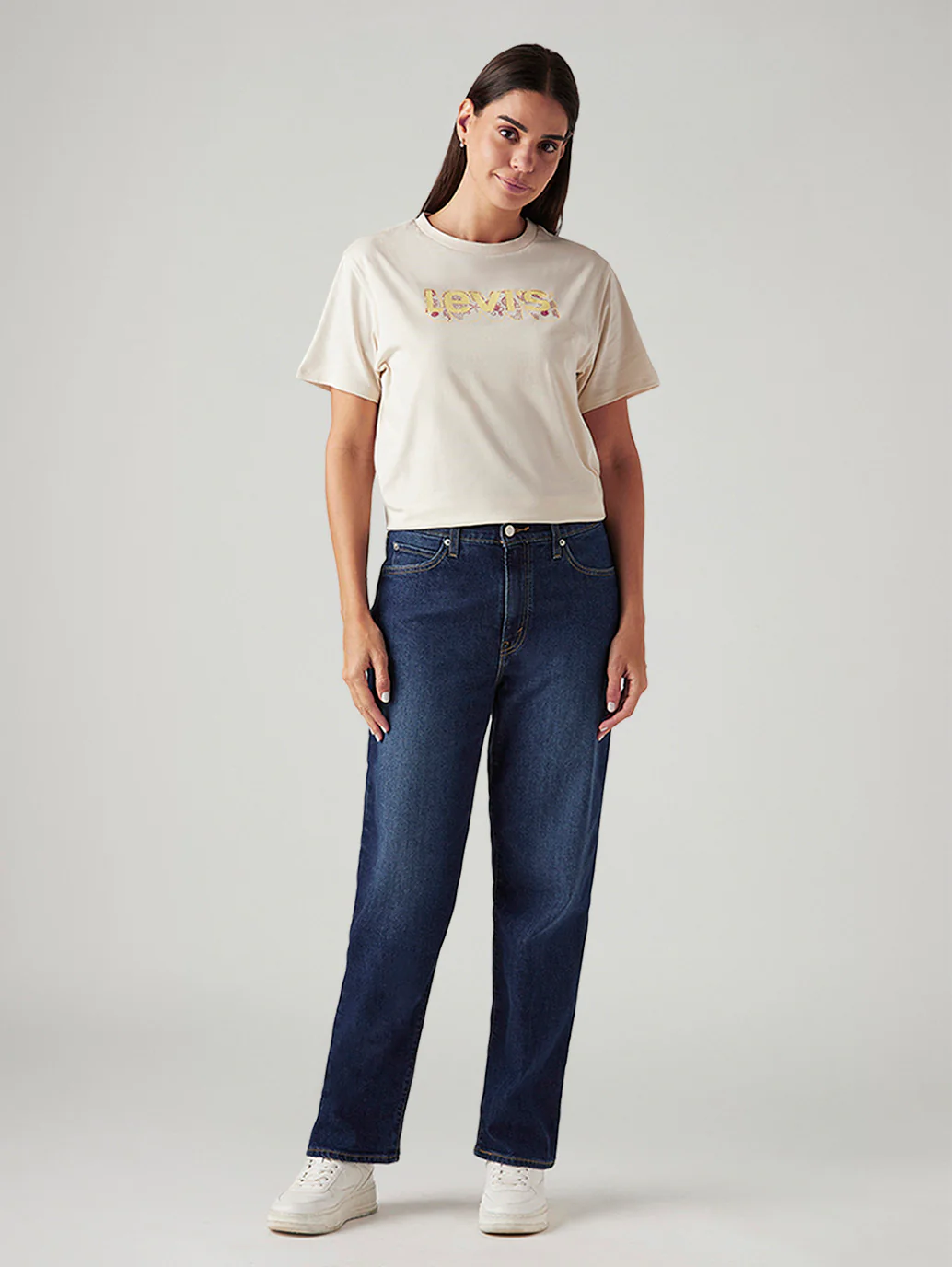 Women's 94 Dark Indigo Baggy Fit Mid Rise Tinted Jeans - Image 2