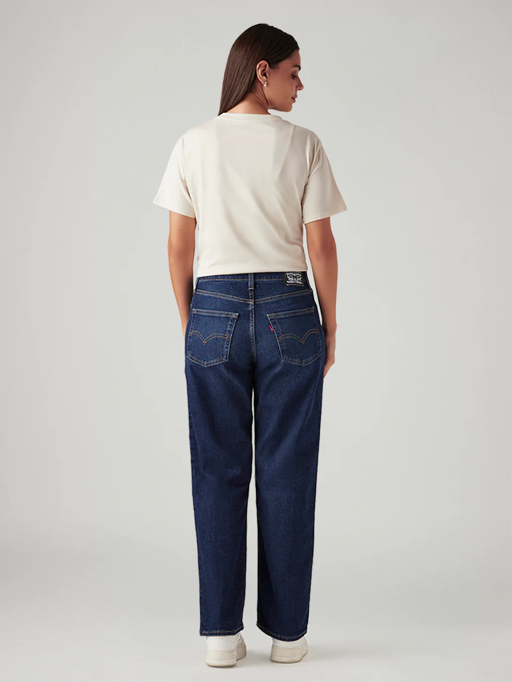 Women's 94 Dark Indigo Baggy Fit Mid Rise Tinted Jeans - Image 5