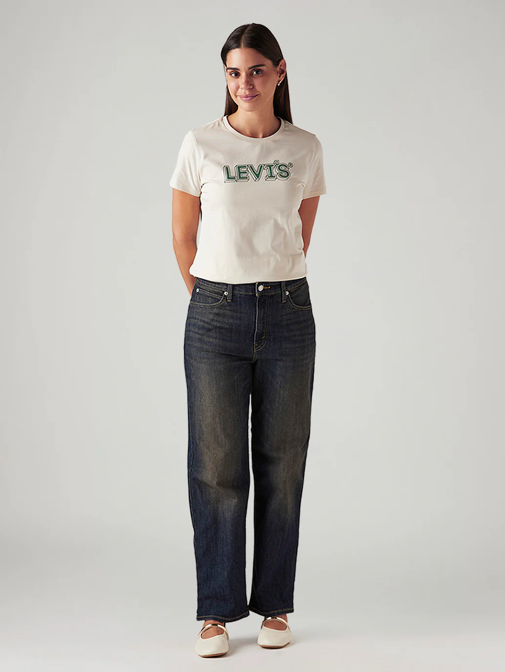 Women's 94 Dark Indigo Baggy Fit Mid Rise Tinted Jeans - Image 2