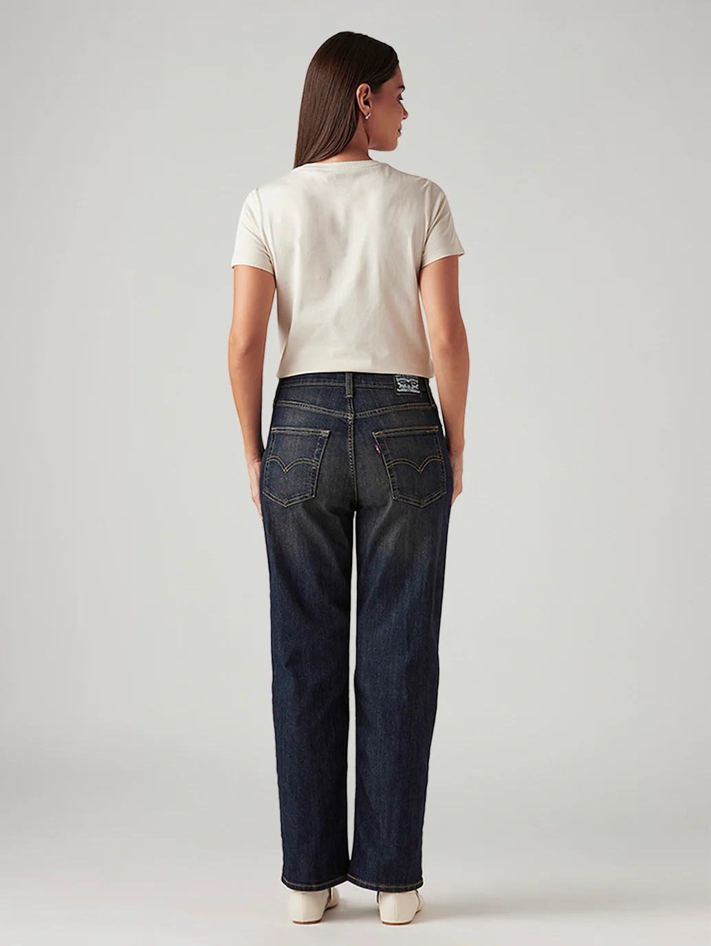Women's 94 Dark Indigo Baggy Fit Mid Rise Tinted Jeans - Image 5