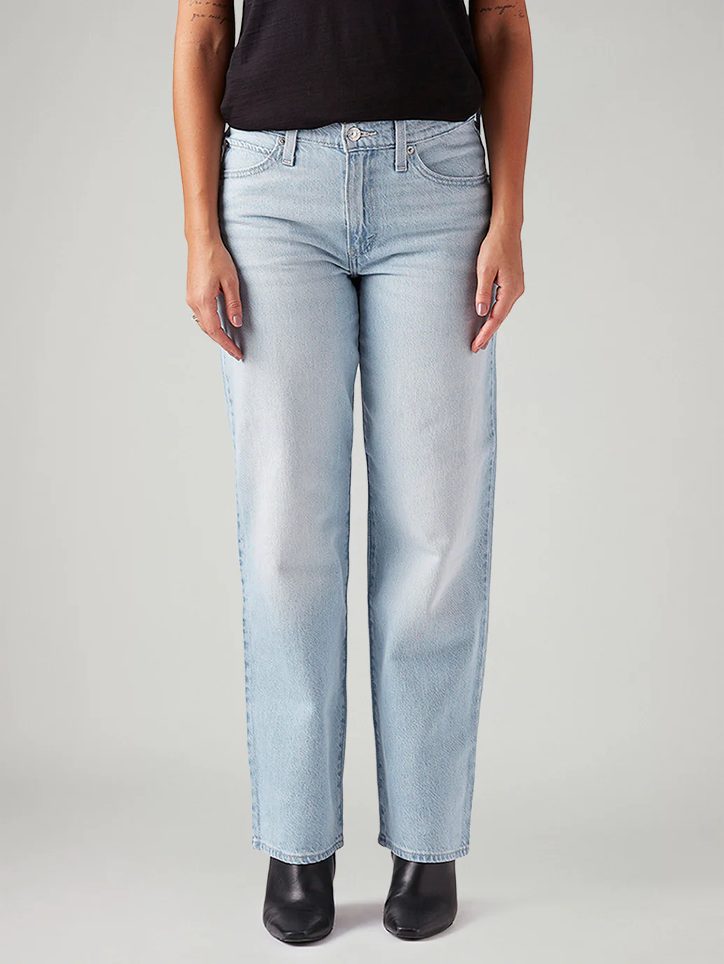 Women's 94 Light Blue Baggy Fit Mid Rise Jeans - Image 2