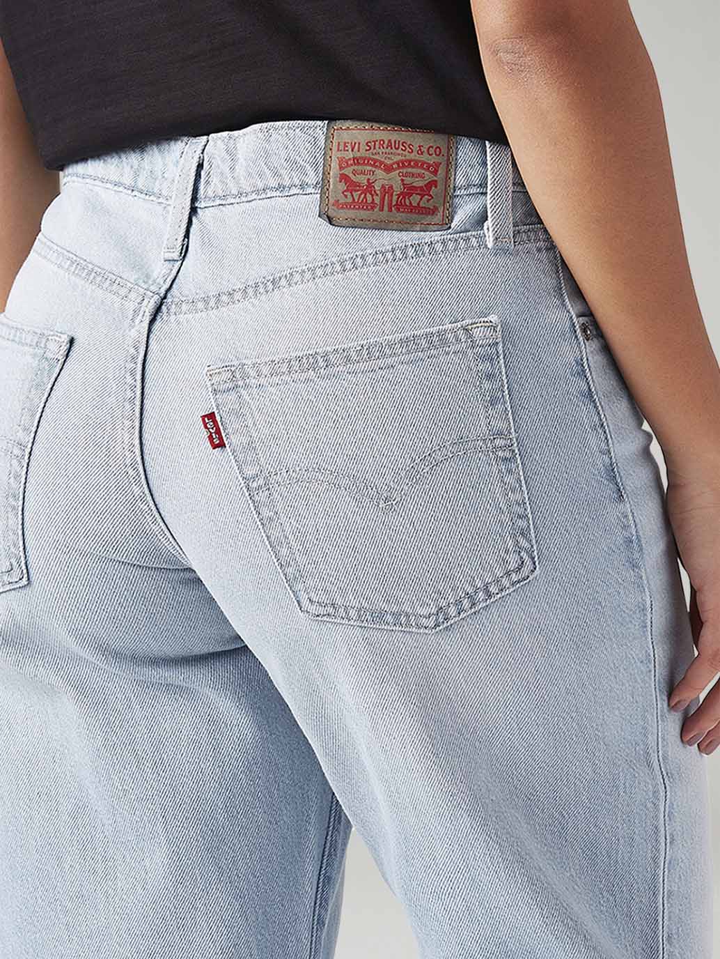 Women's 94 Light Blue Baggy Fit Mid Rise Jeans - Image 5