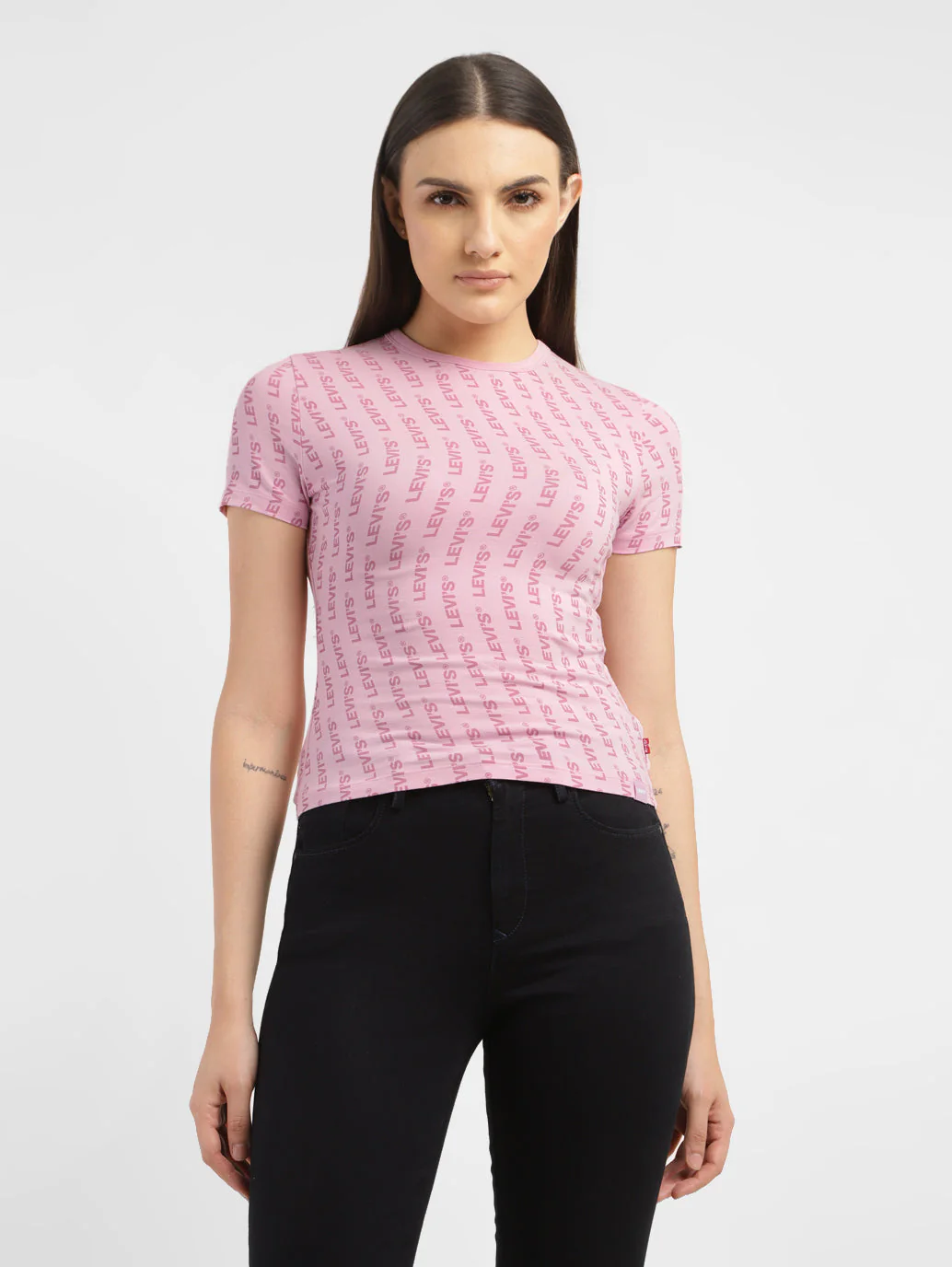 Women's Brand Logo Slim Fit T-shirt - Image 2