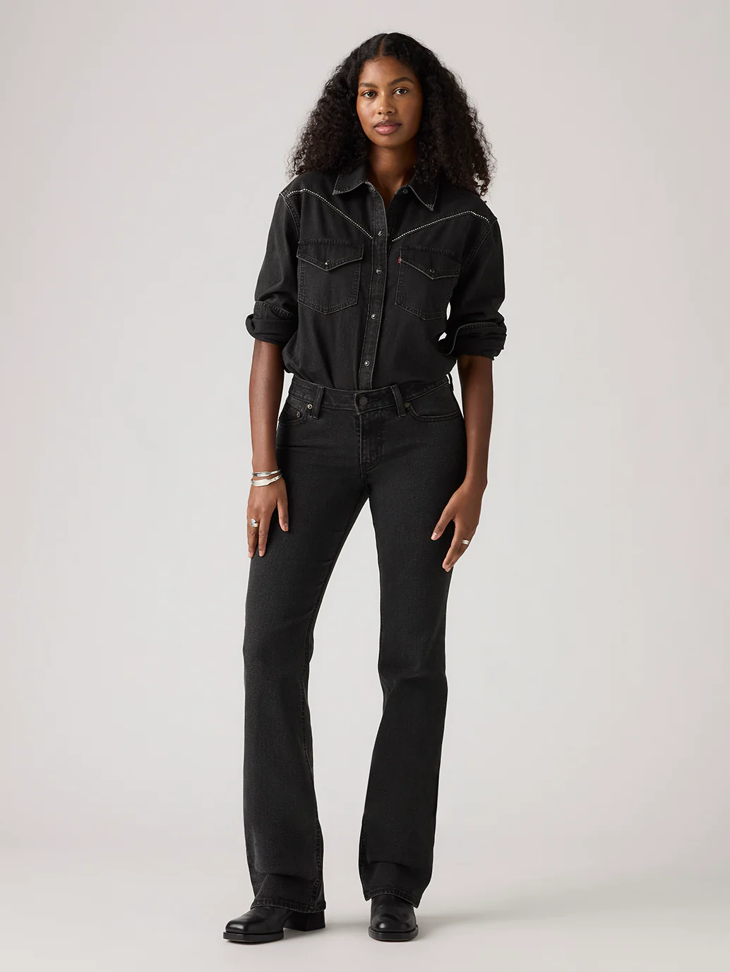 Women's Black Superlow Bootcut Fit Low Rise Jeans