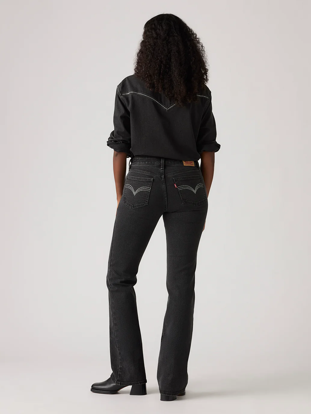 Women's Black Superlow Bootcut Fit Low Rise Jeans - Image 2