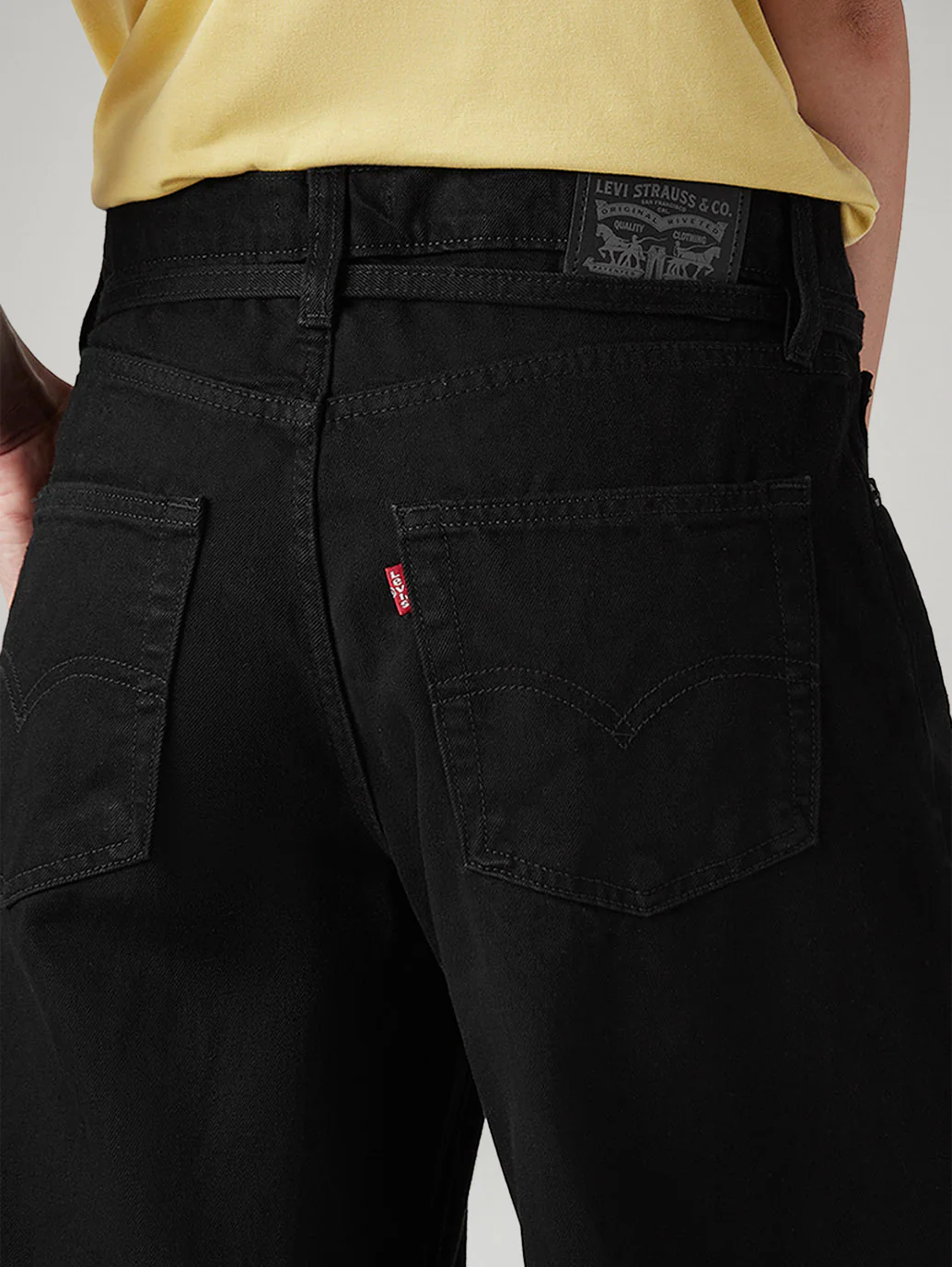 Women's Black XL Straight Loose Fit Mid Rise Jeans - Image 7
