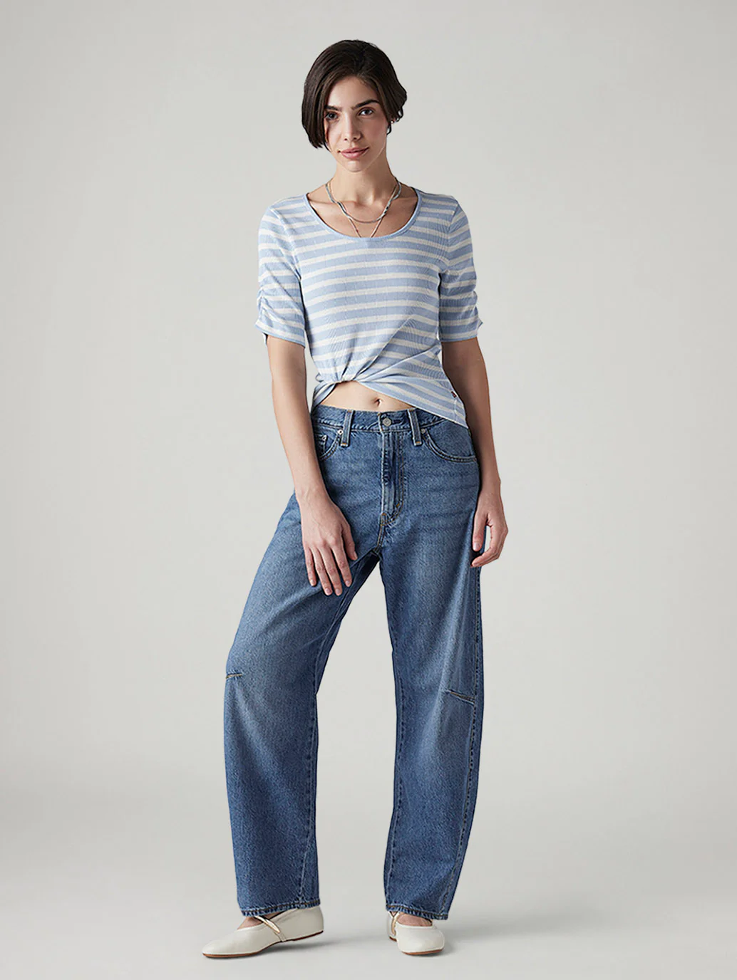 Women's Cinch Baggy Dad Barrel Loose Fit Mid Rise Jeans