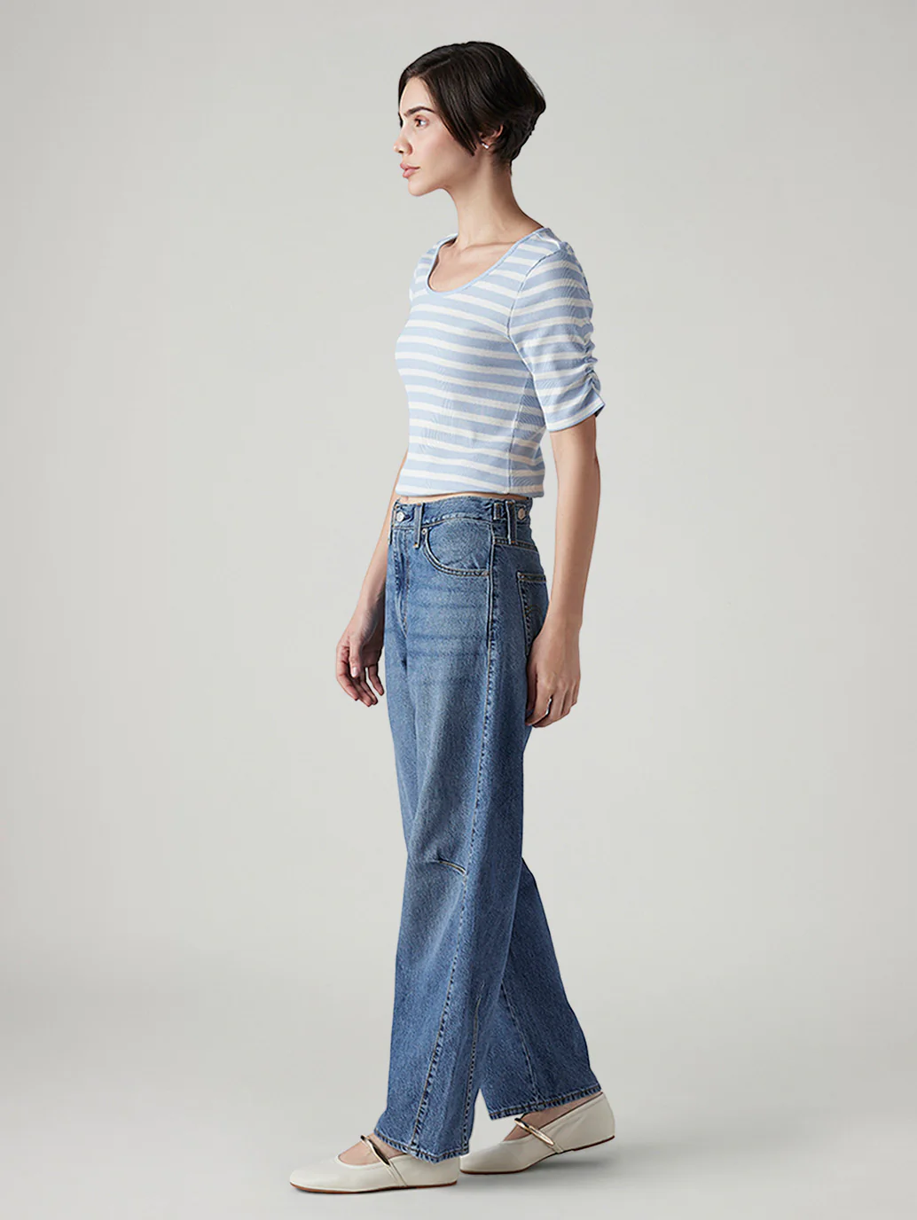 Women's Cinch Baggy Dad Barrel Loose Fit Mid Rise Jeans - Image 7