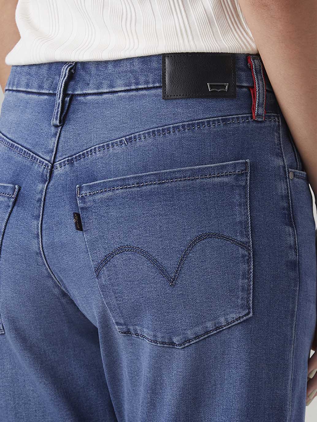 Women's Blue Loose Bootcut Fit Mid Rise Redloop Jeans - Image 5